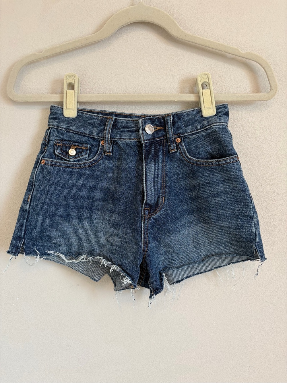 PacSun Size 22 High-Rise Festival Dark Denim Shorts Button Down Pockets